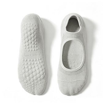 1Pair Pilates Socks with Non-Slip Grips, Breathable & Comfortable