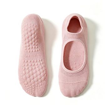 1Pair Pilates Socks with Non-Slip Grips, Breathable & Comfortable