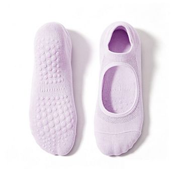 1Pair Pilates Socks with Non-Slip Grips, Breathable & Comfortable