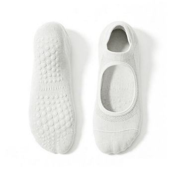 1Pair Pilates Socks with Non-Slip Grips, Breathable & Comfortable