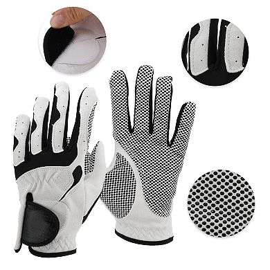 7.09 x 3.55 inch 1Pc Left Hand Golf Glove White Black