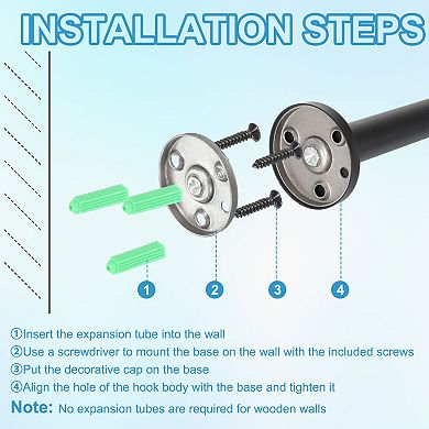 0.87 x 0.63 Inch(LxDIA)Stainless Steel Towel Hook 4Pcs