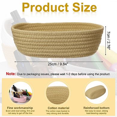 1Pc Shelf Closet Storage Gift Woven Baskets Box Bin, Oval