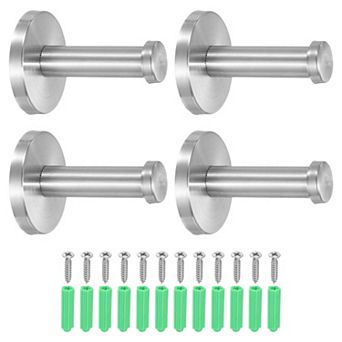 0.63 x 0.47 Inch(LxDIA)Stainless Bathroom Towel Hook 4 pc