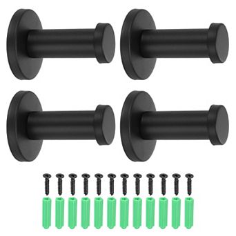 0.87 x 0.63 Inch(LxDIA)Stainless Steel Bathroom Clothes Hooks 4 pc