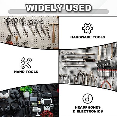 12PCS 1mm Peg Board Hooks Kit Pegboard Garage for Shelving Tool 5.9 Inch (L), Silver Tone