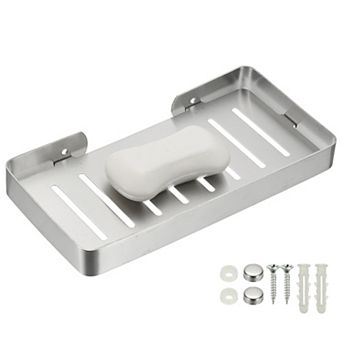 9.13 x 4.61 x 0.98 in 1 pc Soap Dish, Wall Mounted Bar Soap Holder