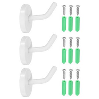 1.97 Inch(L) 3 pc Bathroom Towel Hooks Round Wall Mounted Hook, White
