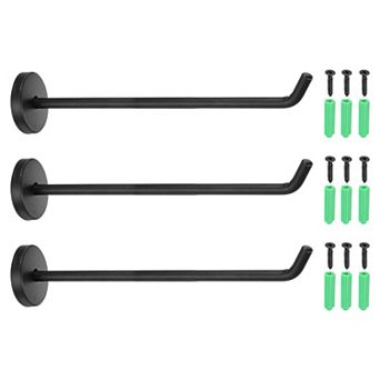 7.87 Inch(L) 3 pc Bathroom Towel Hooks Round Wall Mounted Hook, Black