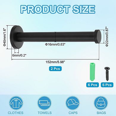 5.98 Inch Round Wall Mounted Hook, 0.87 x 0.63 Inch(LxDIA)