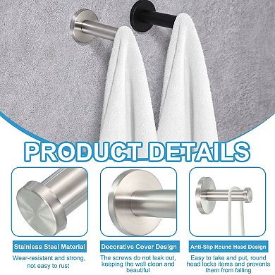 2.05 Inch Heavy Duty Robe Coat Hooks Round Wall Mounted Hook, 0.63 x 0.47 Inch(LxDIA)