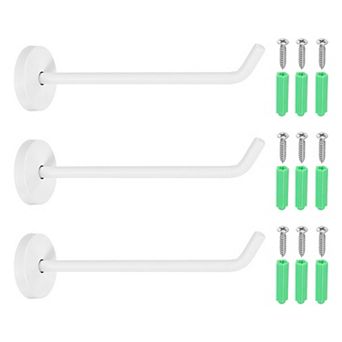 5.91 Inch(L) 3 pc Bathroom Towel Hooks Round Wall Mounted Hook, White