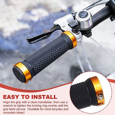 1Set Ergonomic Bike Grips, Bicycle Handlebar Grips Bike Handle Bar Wrap