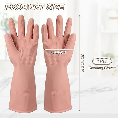 1SET Rubber Cleaning Gloves, Reusable Household Dishwashing
