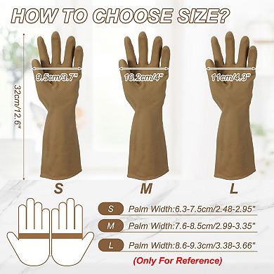1SET Rubber Cleaning Gloves, Reusable Household Dishwashing