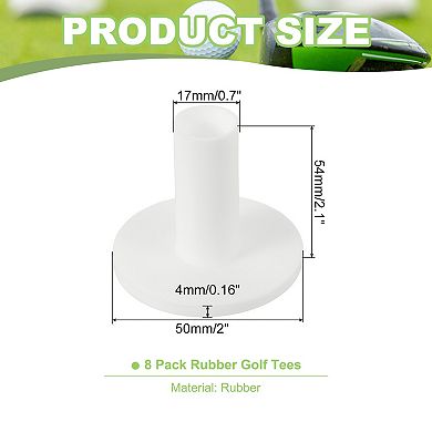 8PCS 2.1 Inch Rubber Golf Tee, Golf Practice Tees Training