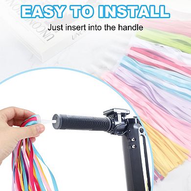 4Pcs Bike Streamers, Colorful Scooter Handlebar Tassels Grips Ribbon
