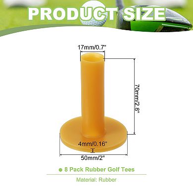 8PCS 2.8 Inch Rubber Golf Tee, Golf Practice Tees Training