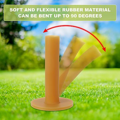 8PCS 2 x 0.16 Inch(OD*T) Rubber Golf Tee, Golf Practice Tees Training, Yellow