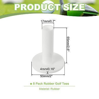 8PCS 2.6 Inch Rubber Golf Tee, Golf Practice Tees Training