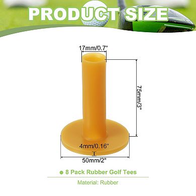 8PCS 3 Inch Rubber Golf Tee, Golf Practice Tees Training