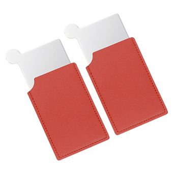 2 pc Travel Handheld Mirror with Leather Case for Women