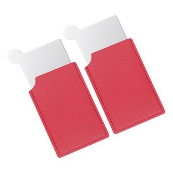 2 pc Travel Handheld Mirror with Leather Case for Women