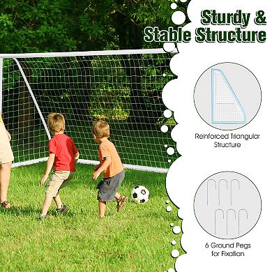 12 x 6 Feet Soccer Goal with Strong PVC Frame and High-Strength Netting