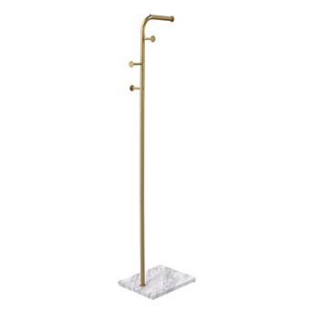Kings Brand Furniture Freestanding Coat Rack Stand, Gold Metal Hat & Coat Tree with Marble Finish.