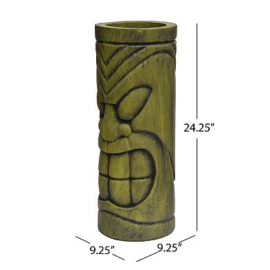 KWPZQEB Stone Statue Urn Planter, Antique Green Artistic Face Planter with Drainage Holes
