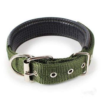 Padded Dog Collar Adjustable Nylon Pet Collar with Metal Buckle Soft Lining