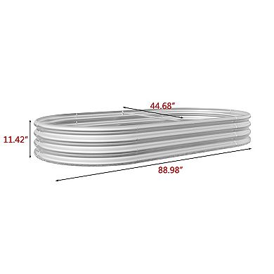 KWPZQEB Oval Large Metal Raised Garden Bed Outdoor, Planter Bed for Plants, Vegetables