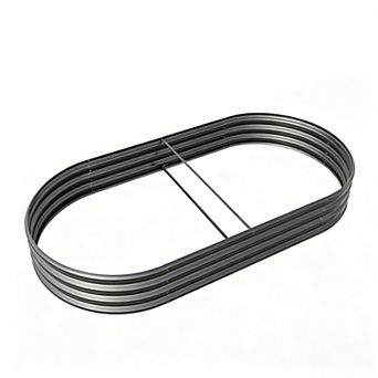 KWPZQEB Oval Large Metal Raised Garden Bed Outdoor, Planter Bed for Plants, Vegetables