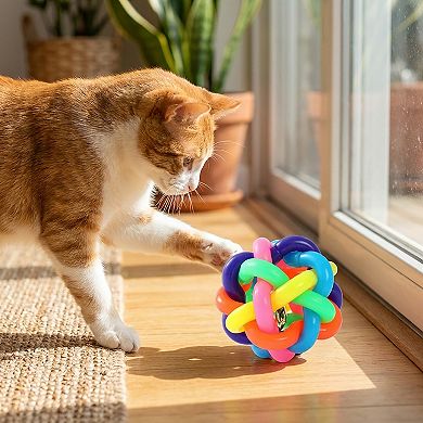 Colorful Woven Dog Ball Toy Durable Chew and Fetch Interactive Pet Toy