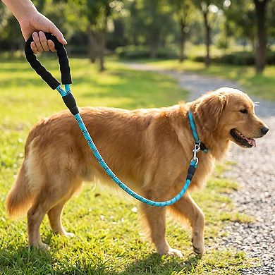 Pet Dog Leash Adjustable Nylon Rope with Comfortable Handle and Metal Clip for Small Medium Dogs