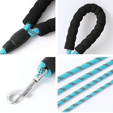 Pet Dog Leash Adjustable Nylon Rope with Comfortable Handle and Metal Clip for Small Medium Dogs