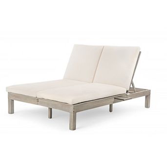 Merax 5-Position Adjustable Backrest Double Chaise Lounge Outdoor, Outdoor Chaise Lounge