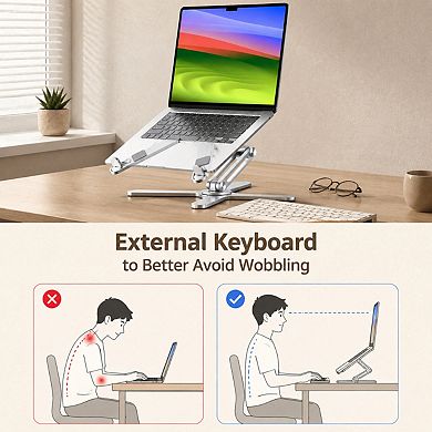 360 Rotating Foldable Laptop Stand Adjustable Height Ergonomic Heat Dissipation For Desk