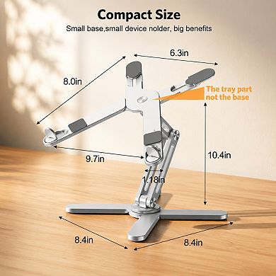 360 Rotating Foldable Laptop Stand Adjustable Height Ergonomic Heat Dissipation For Desk