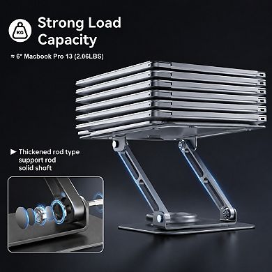 Adjustable 360 Rotating Laptop Stand Foldable Portable Ergonomic Heat Dissipation Universal Fit