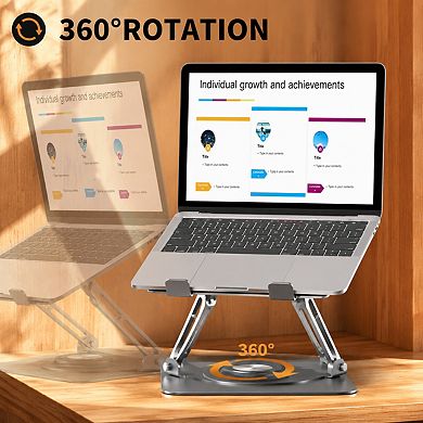 Adjustable 360 Rotating Laptop Stand Foldable Portable Ergonomic Heat Dissipation Universal Fit