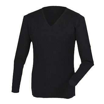 Henbury Mens Cashmere Touch Acrylic V-Neck Jumper / Knitwear