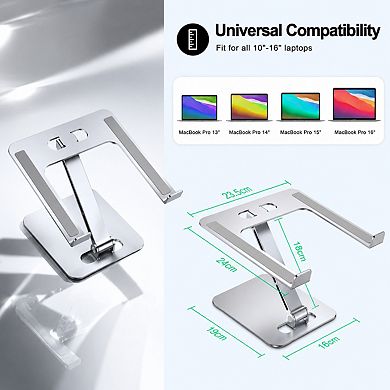 Aluminum Foldable Adjustable Laptop Stand Portable Cooling Holder For Desk 10 16 Inch