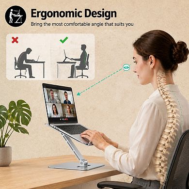 Aluminum Foldable Adjustable Laptop Stand Portable Cooling Holder For Desk 10 16 Inch