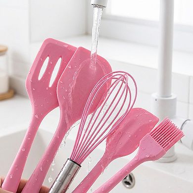 5-Piece Silicone Kitchen Utensil Set with Spatulas, Whisk and Pastry Brush