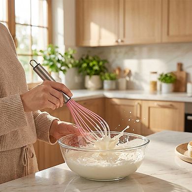 5-Piece Silicone Kitchen Utensil Set with Spatulas, Whisk and Pastry Brush