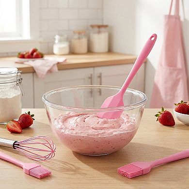 5-Piece Silicone Kitchen Utensil Set with Spatulas, Whisk and Pastry Brush
