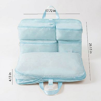 Travel Underwear Organizer Bag with Foldable Compartments and Zipper Pockets