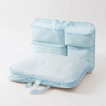 Travel Underwear Organizer Bag with Foldable Compartments and Zipper Pockets