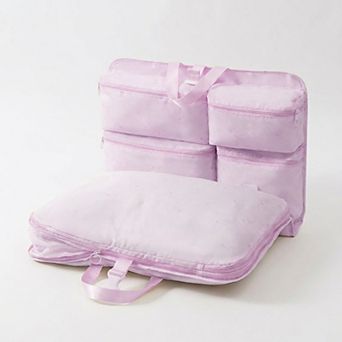 Travel Underwear Organizer Bag with Foldable Compartments and Zipper Pockets